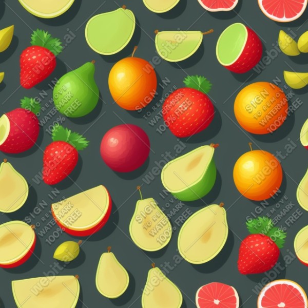 Fruits illustration flat texture, trending on artstation, base color, albedo, detailed, 4k