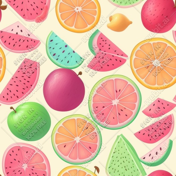 Pastel fruits flat illustration, trending on artstation, base color, albedo, detailed, 4k