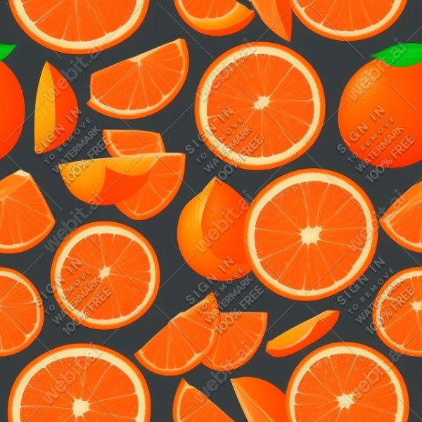 Orange fruit illustration wall texture, trending on artstation, base color, albedo, detailed, 4k