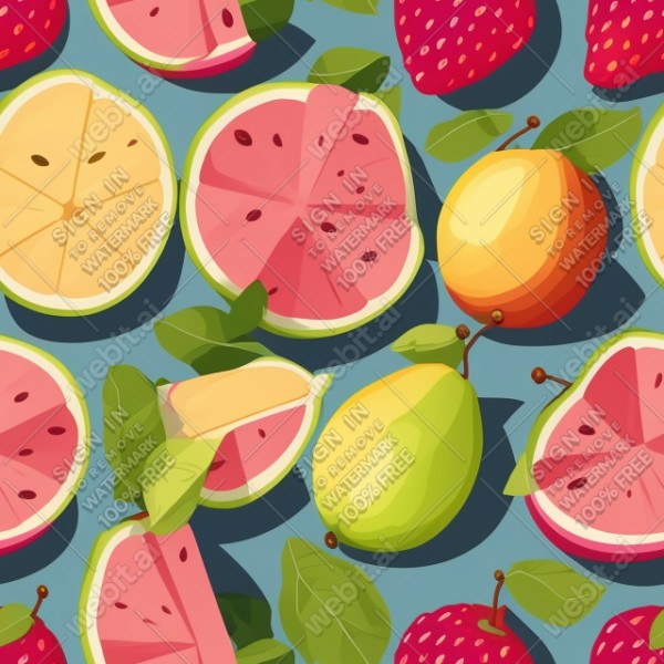 Fruits flat illustration, trending on artstation, base color, albedo, detailed, 4k