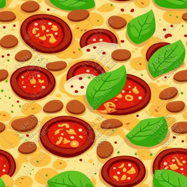 Pizza illustration design texture, trending on artstation, base color, albedo, detailed, 4k