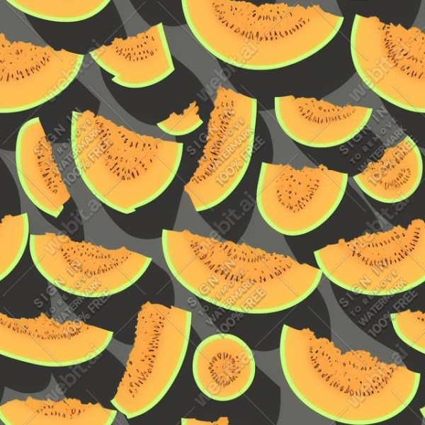 Cantaloupe illustration wall texture, trending on artstation, base color, albedo, detailed, 4k