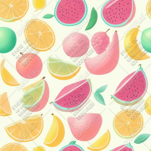 Pastel fruits flat illustration, trending on artstation, base color, albedo, detailed, 4k