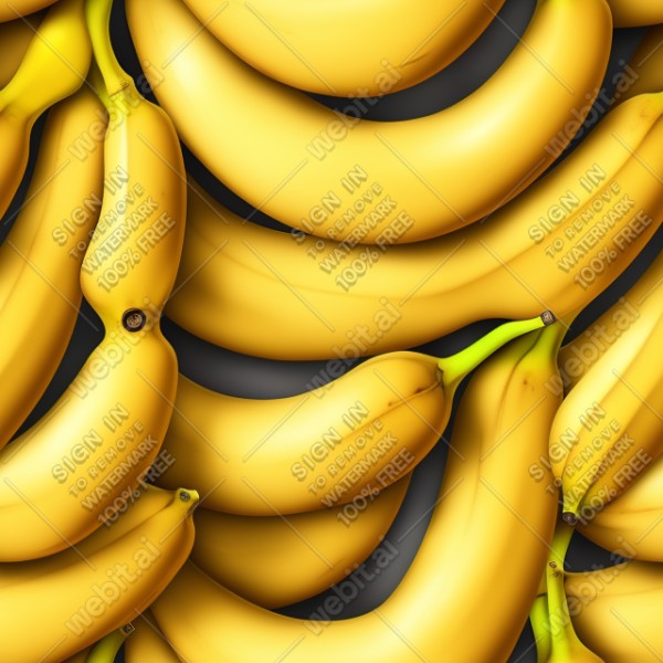 Banana fruit illustration graphic design wall texture, trending on artstation, base color, albedo, detailed, 4k
