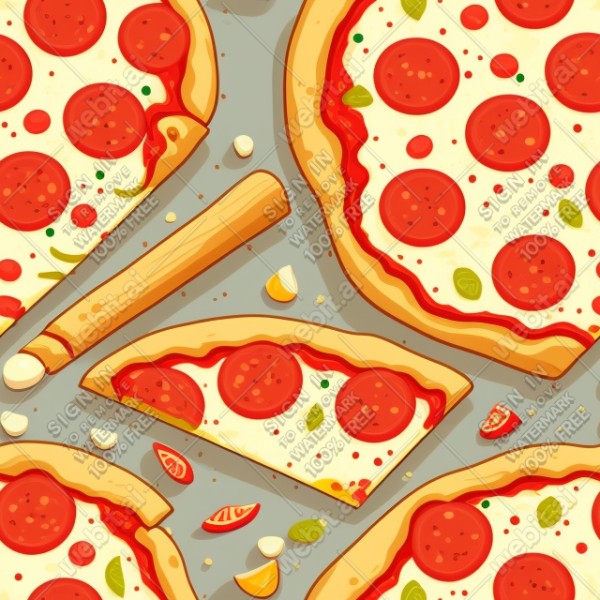 Pizza illustration design texture, trending on artstation, base color, albedo, detailed, 4k