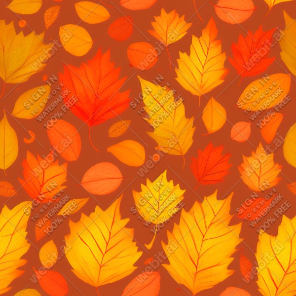 Autumn leaves illustration flat texture, trending on artstation, base color, albedo, detailed, 4k