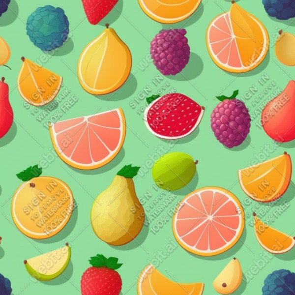 Fruits illustration flat texture, trending on artstation, base color, albedo, detailed, 4k