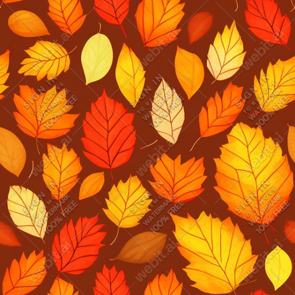 Autumn leaves illustration flat texture, trending on artstation, base color, albedo, detailed, 4k