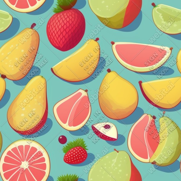 Fruits illustration flat texture, trending on artstation, base color, albedo, detailed, 4k