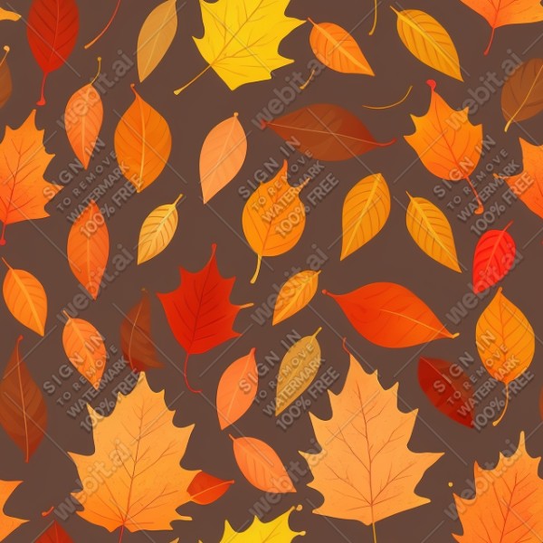 Autumn leaves illustration flat texture, trending on artstation, base color, albedo, detailed, 4k