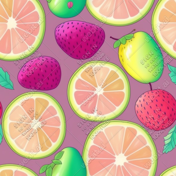Pastel fruits flat illustration, trending on artstation, base color, albedo, detailed, 4k