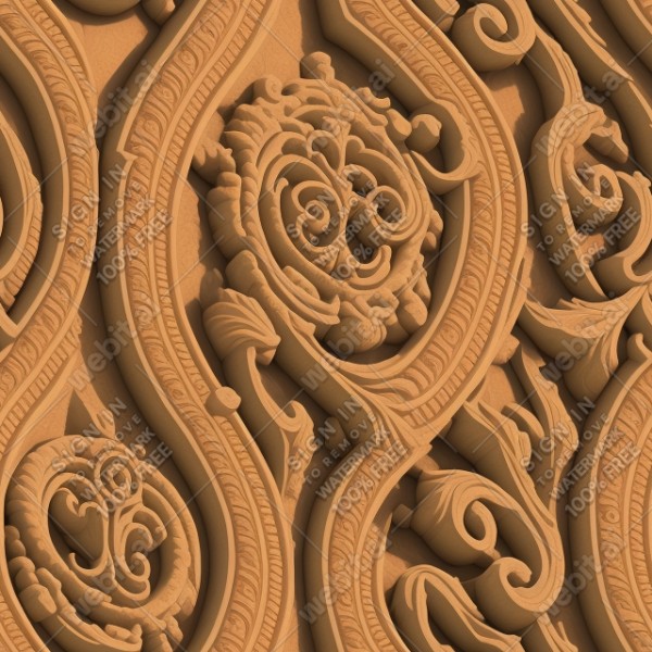 Ornate temple wall flat texture, trending on artstation, base color, albedo, detailed, 4k