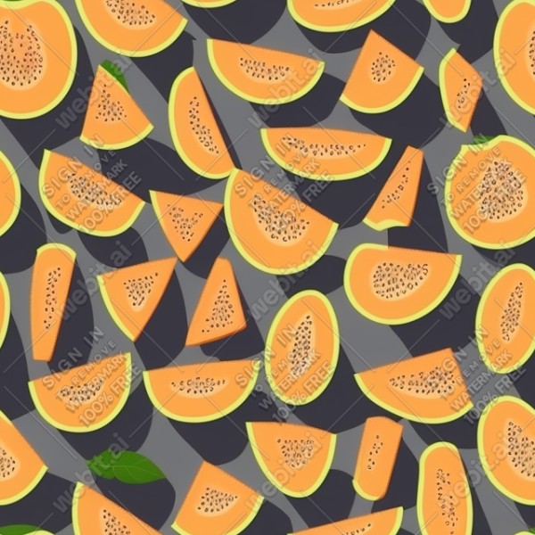Cantaloupe illustration wall texture, trending on artstation, base color, albedo, detailed, 4k