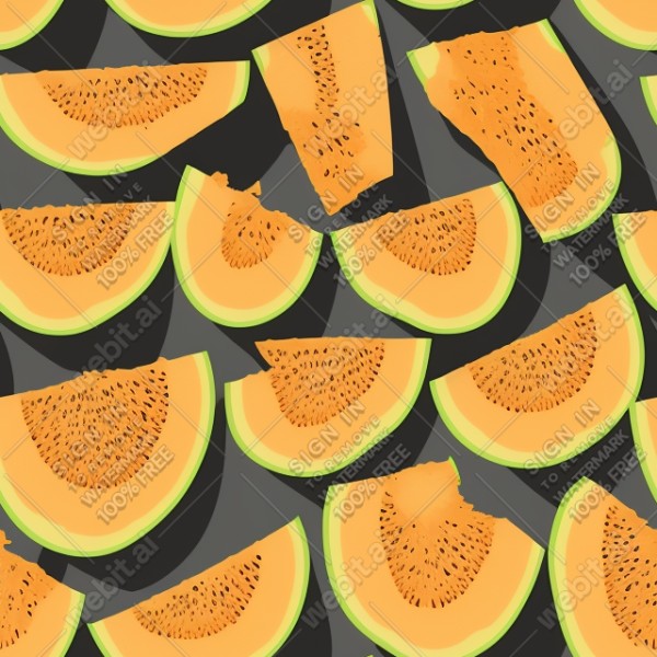 Cantaloupe illustration wall texture, trending on artstation, base color, albedo, detailed, 4k