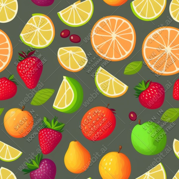 Fruits flat illustration, trending on artstation, base color, albedo, detailed, 4k