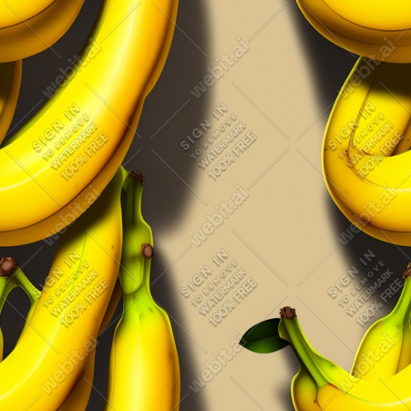 Banana fruit illustration graphic design wall texture, trending on artstation, base color, albedo, detailed, 4k