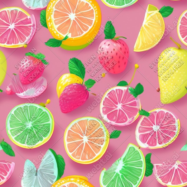 Pastel fruits flat illustration, trending on artstation, base color, albedo, detailed, 4k
