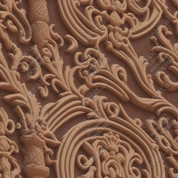 Ornate temple wall flat texture, trending on artstation, base color, albedo, detailed, 4k