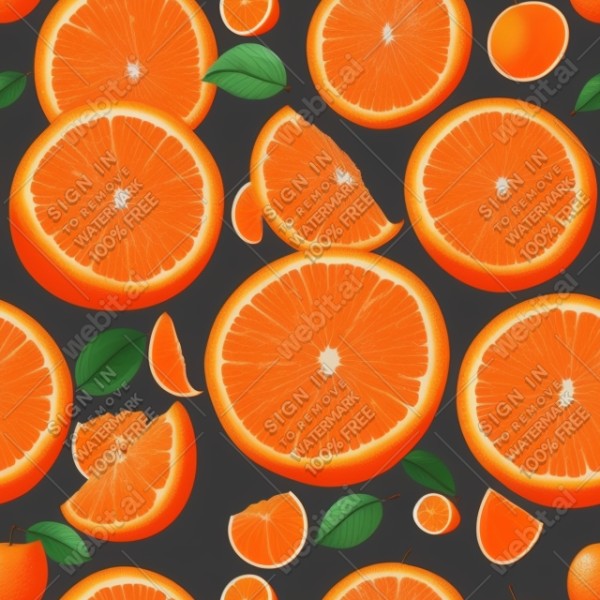 Orange fruit illustration graphic design wall texture, trending on artstation, base color, albedo, detailed, 4k