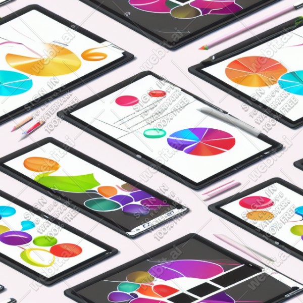 Tablet tech illustration graphic design vector, trending on artstation, base color, albedo, detailed, 4k