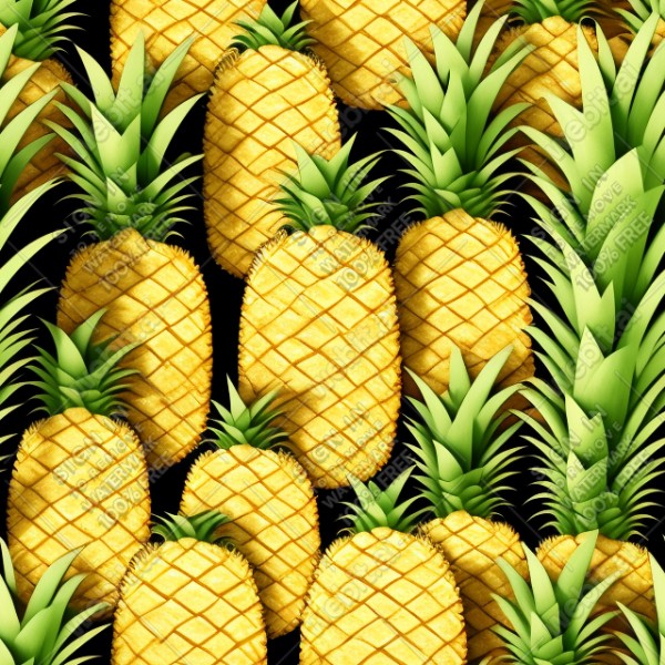 Pineapple illustration wall texture, trending on artstation, base color, albedo, detailed, 4k