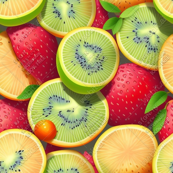 Fruit illustration flat texture, trending on artstation, base color, albedo, detailed, 4k