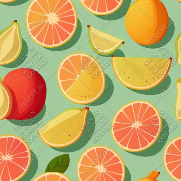 Fruits illustration flat texture, trending on artstation, base color, albedo, detailed, 4k