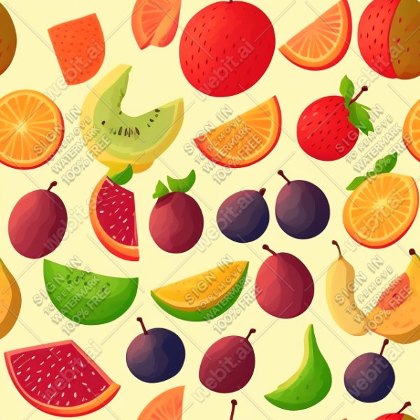 Fruits illustration flat texture, trending on artstation, base color, albedo, detailed, 4k