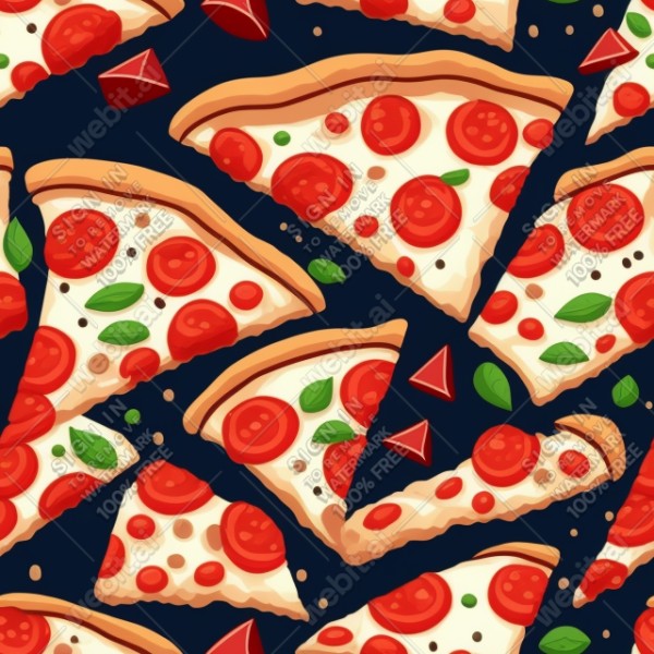 Pizza illustration design texture, trending on artstation, base color, albedo, detailed, 4k