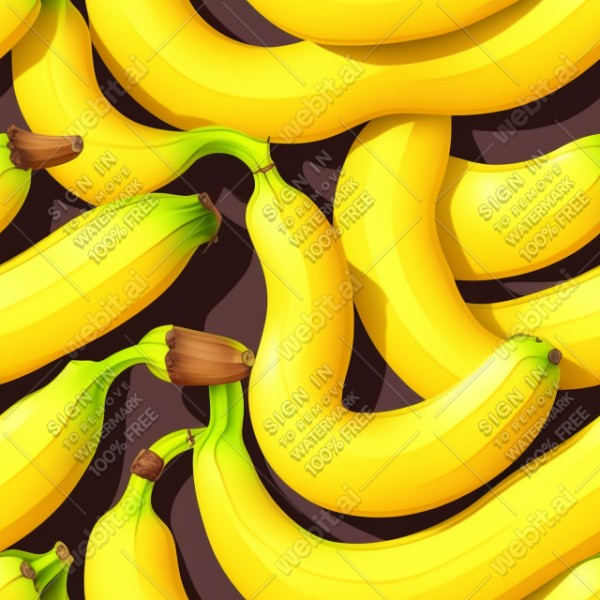 Banana fruit illustration graphic design wall texture, trending on artstation, base color, albedo, detailed, 4k
