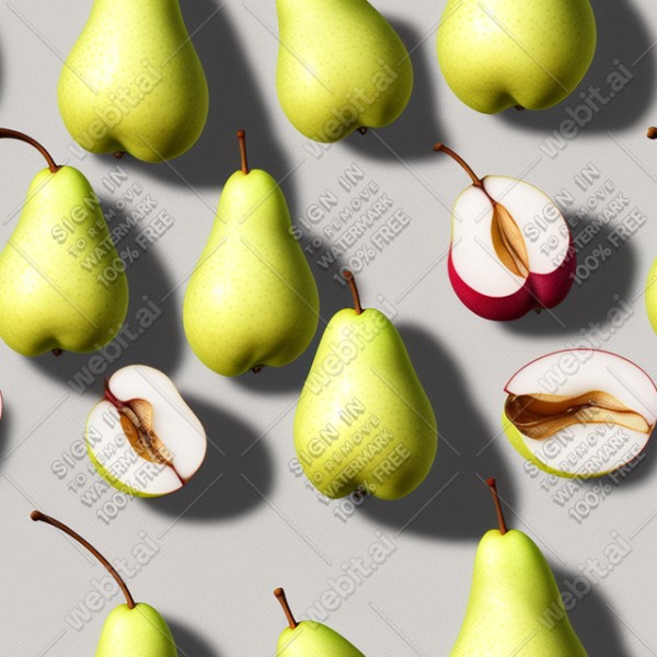 Pear illustration wall texture, trending on artstation, base color, albedo, detailed, 4k