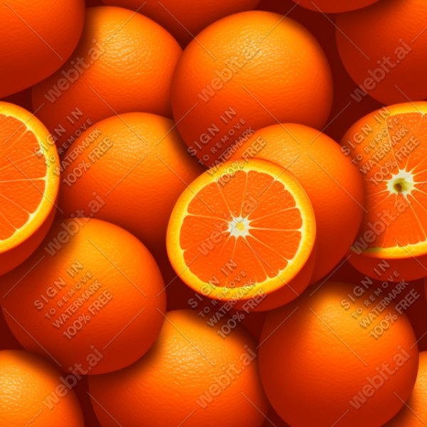 Orange fruit illustration graphic design wall texture, trending on artstation, base color, albedo, detailed, 4k