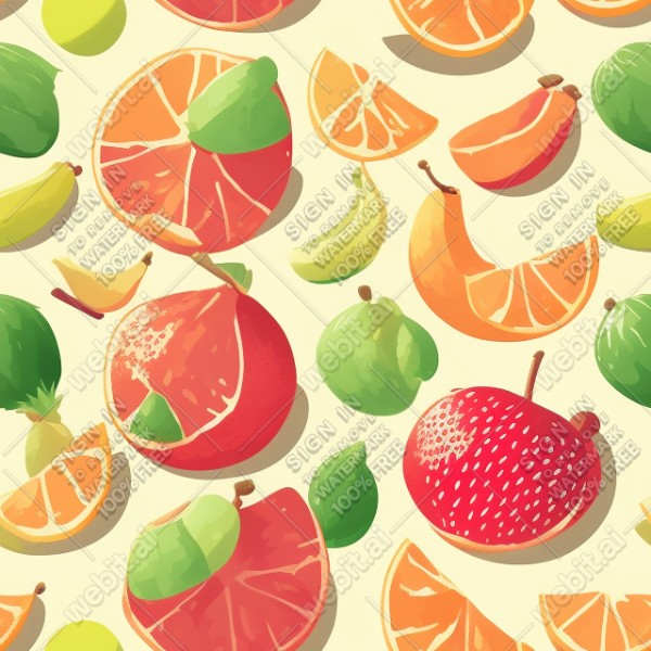 Fruits illustration flat texture, trending on artstation, base color, albedo, detailed, 4k