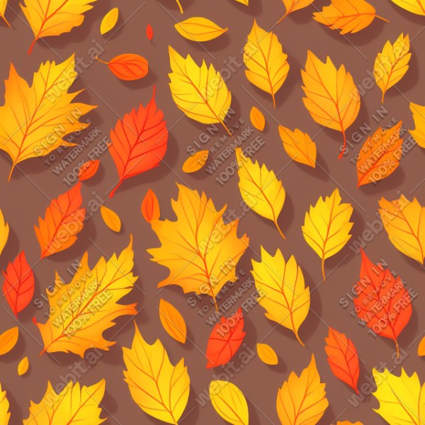 Autumn leaves illustration flat texture, trending on artstation, base color, albedo, detailed, 4k