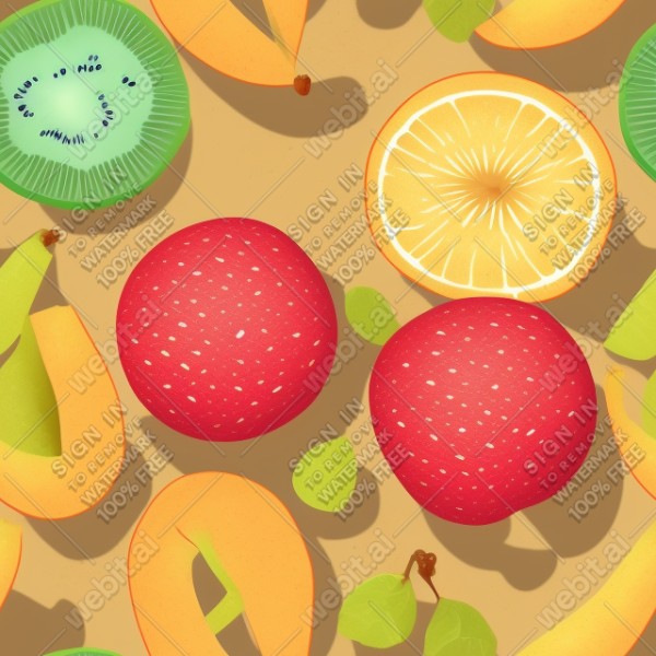 Fruit illustration flat texture, trending on artstation, base color, albedo, detailed, 4k