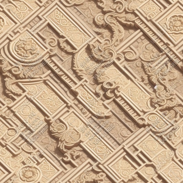 Ornate temple floor flat texture, trending on artstation, base color, albedo, detailed, 4k