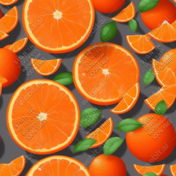 Orange fruit illustration wall texture, trending on artstation, base color, albedo, detailed, 4k