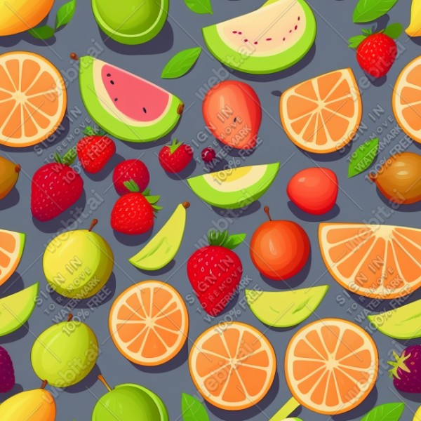 Fruits flat illustration, trending on artstation, base color, albedo, detailed, 4k