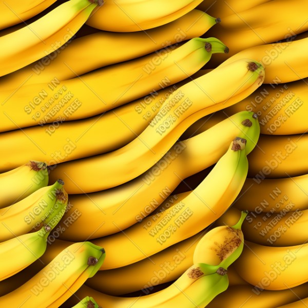 Banana fruit illustration graphic design wall texture, trending on artstation, base color, albedo, detailed, 4k