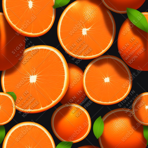 Orange fruit illustration wall texture, trending on artstation, base color, albedo, detailed, 4k