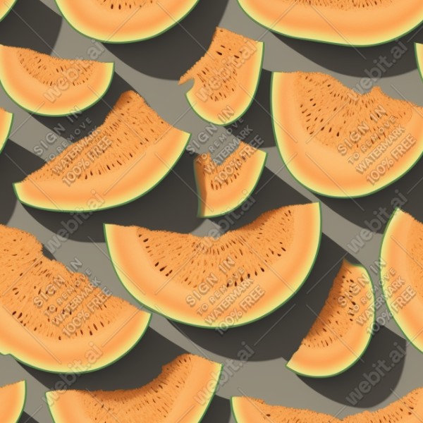 Cantaloupe illustration wall texture, trending on artstation, base color, albedo, detailed, 4k