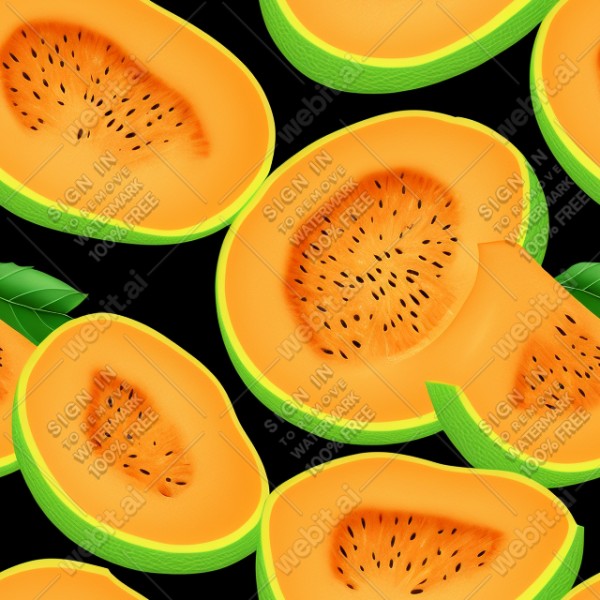 Cantaloupe illustration texture, trending on artstation, base color, albedo, detailed, 4k