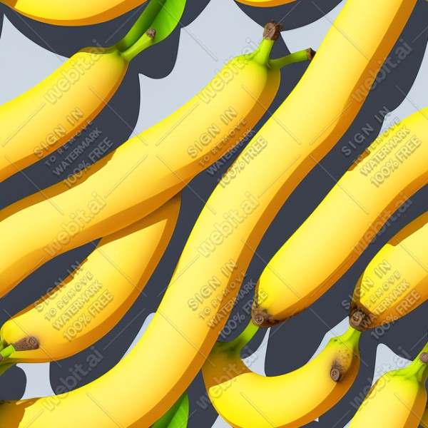 Banana fruit illustration graphic design wall texture, trending on artstation, base color, albedo, detailed, 4k
