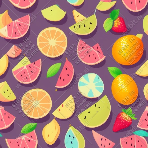 Pastel fruits flat illustration, trending on artstation, base color, albedo, detailed, 4k