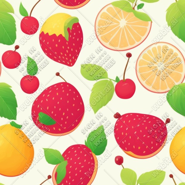 Fruits flat illustration, trending on artstation, base color, albedo, detailed, 4k