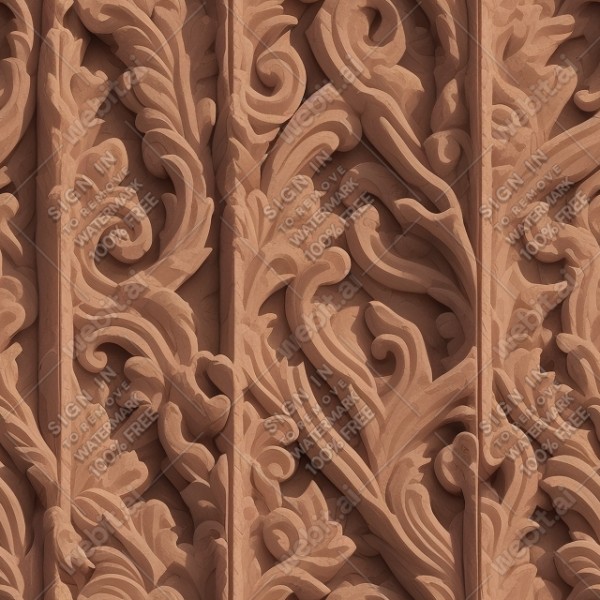 Ornate temple wall flat texture, trending on artstation, base color, albedo, detailed, 4k