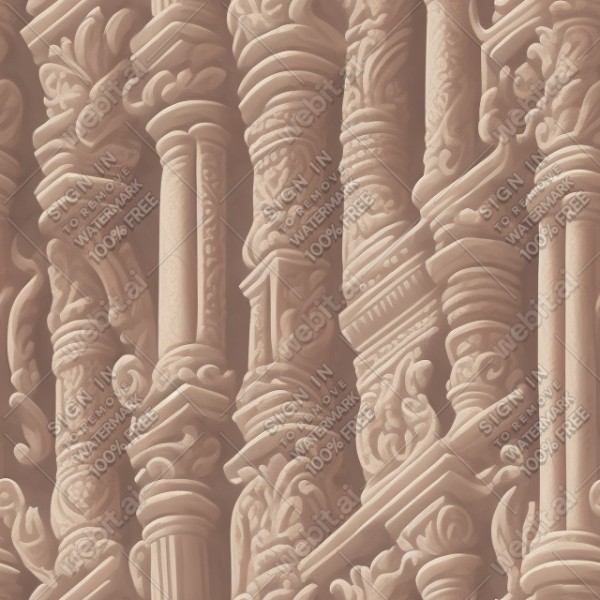 Ornate temple wall flat texture, trending on artstation, base color, albedo, detailed, 4k