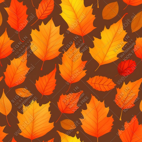 Autumn leaves illustration flat texture, trending on artstation, base color, albedo, detailed, 4k