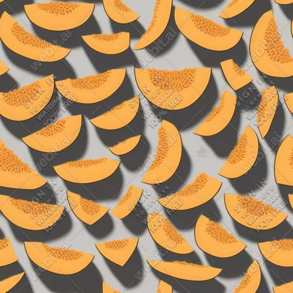 Cantaloupe illustration wall texture, trending on artstation, base color, albedo, detailed, 4k