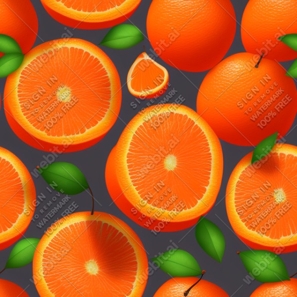 Orange fruit illustration wall texture, trending on artstation, base color, albedo, detailed, 4k